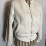 Chocolate USA  white teddy bear bomber jacket sz S Photo 2