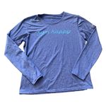 Brooks  Blue Long Sleeve Shirt with 'Run Happy' Text M Photo 0