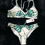 Cupshe Bikini Set Large Tropical Palm Leaf Print Swimsuit NEW NWT Summer Trend Photo 2