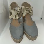 Antonio Melani Espadrille Jute & Canvas Wedges w Lace Up Detail Blue Women’s 9 Photo 5