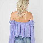 FAVLUX Off the shoulder striped shirt  Photo 0