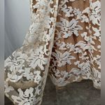 Bariano  Long Sleeve Lace Gown in White Tan Size 12‎ Photo 7