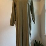 Vintage 90s Tencel Sage Green Long Sleeve Shirt Dress USA Made Size 10 Size M Photo 12