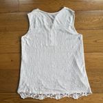 BELLAMBRA | White knit cotton tank tunic lace embroidery Italy | Size Large Photo 1