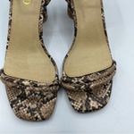 ASOS Raid Beige Snake Embossed Square Toe Chunky Heel Sandals Womens 36 Faux Leather Photo 3