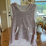 Oversized Tunic Hoodie Purple Heather Scoop Neck Pullover High Low Photo 7