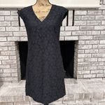 J. Crew Navy & Black Lace V Neck Sheath Dress Size 4 Career Event Dress Up Photo 2