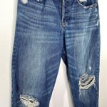 Abercrombie & Fitch Abercrombie Dark Wash Distressed Button Fly Mom Denim Jeans Womens Size 4/27 Photo 2
