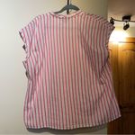 Brooks Brothers  Red and White Striped Cotton Blouse Top 16 Photo 4