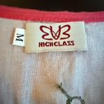 BB 100% Linen Retro Style Pink Piped Midi Dress Peter Pan collar Medium Photo 3