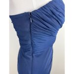 XScape Elegant Navy Blue Strapless Ruched Gown Embellished Waist Long Formal Evening Photo 10