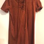 Sweet Wanderer Rust suede lace up dress  Photo 0