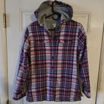 L.L. Bean XS Hooded Fleece Lined Plaid Flannel Shirt Jacket Cozy Outdoor Cottage Pink Photo 0