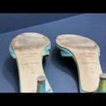 Kate Spade  Silk Metallic Floral Preppy Designer Classic Slip On Sandal Heels 8AA Photo 8