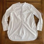 MM.LaFleur M.M. Lafleur Collarless 1/2 Button Up Tunic Long Sleeve Mandarin Collar Photo 6