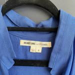 Helmut Lang Blue Semi-Sheer long-sleeved blouse Sz P/XS Photo 3
