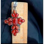 925 Sterling Silver Carnelian Gemstone With Holder Necklace Womens Jewelry Orange Photo 7