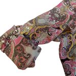 Charter Club  Button Up Pink Paisley‎ Size PP (Small) Long Sleeve Roll Tab Blouse Photo 6