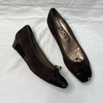 Fs / Ny Womens Brown Suede Cap Toe Wedge Shoes Size 9.5 Made In Spain Photo 2