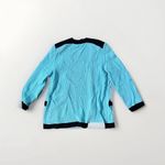 Misook Exclusively  Cardigan S‎ Blue W/Black Trim Long Sleeve Open Front Photo 1