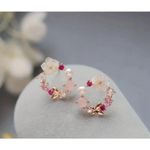 None 3 for $25 Women's Pink Flower Earrings Photo 3