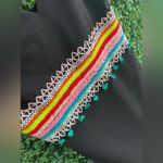 Alice + Olivia black strap dress, with multicolor embroidered waist - EUC Photo 6