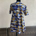 LuLaRoe  Womens Perfect T Size XXS Blue Navy Yellow Cream Floral Stripe Top NEW‎ Photo 1