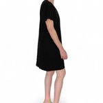 Nicole Miller Original  Black Linen Minimalist Mini Shirt Dress Photo 4