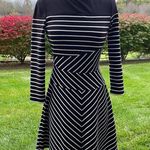 BCBGMAXAZRIA BCBG Black/White Koryn Striped Dress Photo 4