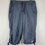 Nike women's small cropped capri drawstring hem and waist pants active grey Photo 8