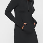 Athleta  Surrey Hills Black Hooded Sweatshirt Dress Sz M Photo 0