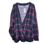 Torrid NWT Black Red Plaid Brushed Waffle Surplice Drop Shoulder Top Size 3X Photo 4