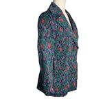 Buttons Vintage 70s Heavy Woven Blazer Jacket S Blue  Lined Pockets Notch Collar Photo 3
