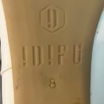 IDIFU White Faux Leather Square Toe Side Zipper Heeled Boots Women’s Size 8 Photo 9