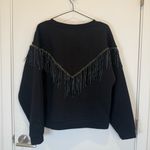 Hayley Menzies Ada Suede Black Fringe Sweatshirt Black Sz Medium Photo 7