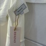 Rihoas The Solid Textured Puff Short Sleeve Mini Dress Square Neck White Size L Size L Photo 9