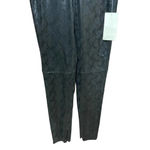 ZARA Black Snakeskin Print Faux Leather Shiny Leggings Size XS Photo 4