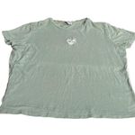 Topshop Embroidered Hearts Yin Yang Graphic Tee Sage Green Size 10 Photo 6