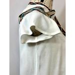 Maje Lisea Cold Shoulder Crepe Top Black White S Photo 7