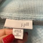 J. Jill Open Front Waffle Print Light Blue Pastel Cardigan‎ Lightweight Plus 3X Photo 1