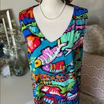 Jams World , colorful, sleeveless V-neck, fish party, vacation, tropical dress L Photo 1