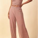 Skies Are Blue NWT  Glitter Shimmer Rose Gold Pants Photo 0
