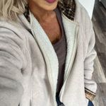 Vintage BASS heavy warm fleece zip up chore jacket barn coat size large tan hood Photo 0