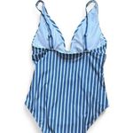 Tummy Control Blue And White Striped One Piece Swim Suit Large Photo 1