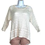 Willow & Clay Blouse Bohemian Linen Knitted Crochet Detail Fishtail Photo 10