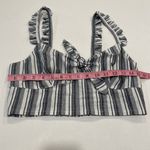 EXPRESS  Striped Tie-Front Crop Top M | Ruffle Strap Summer Bralette Tank Photo 4