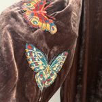 Johnny Was  Luciana Floral Butterfly Velvet Kimono Sleeve Shirt Coffee XXL NEW Photo 11