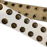 Vintage Studded White Leather Brass Studded Belt Brass
Buckle Rockabilly, Sz M Photo 13