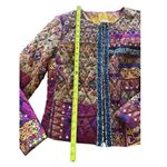 Ruby Rd   Womens Jacket Blazer  Open Front Yellow/Orange/Pink Quilted Photo 5