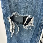 Free People We the free distressed button fly jeans 27 denim 6 medium wash tall straight Photo 3
